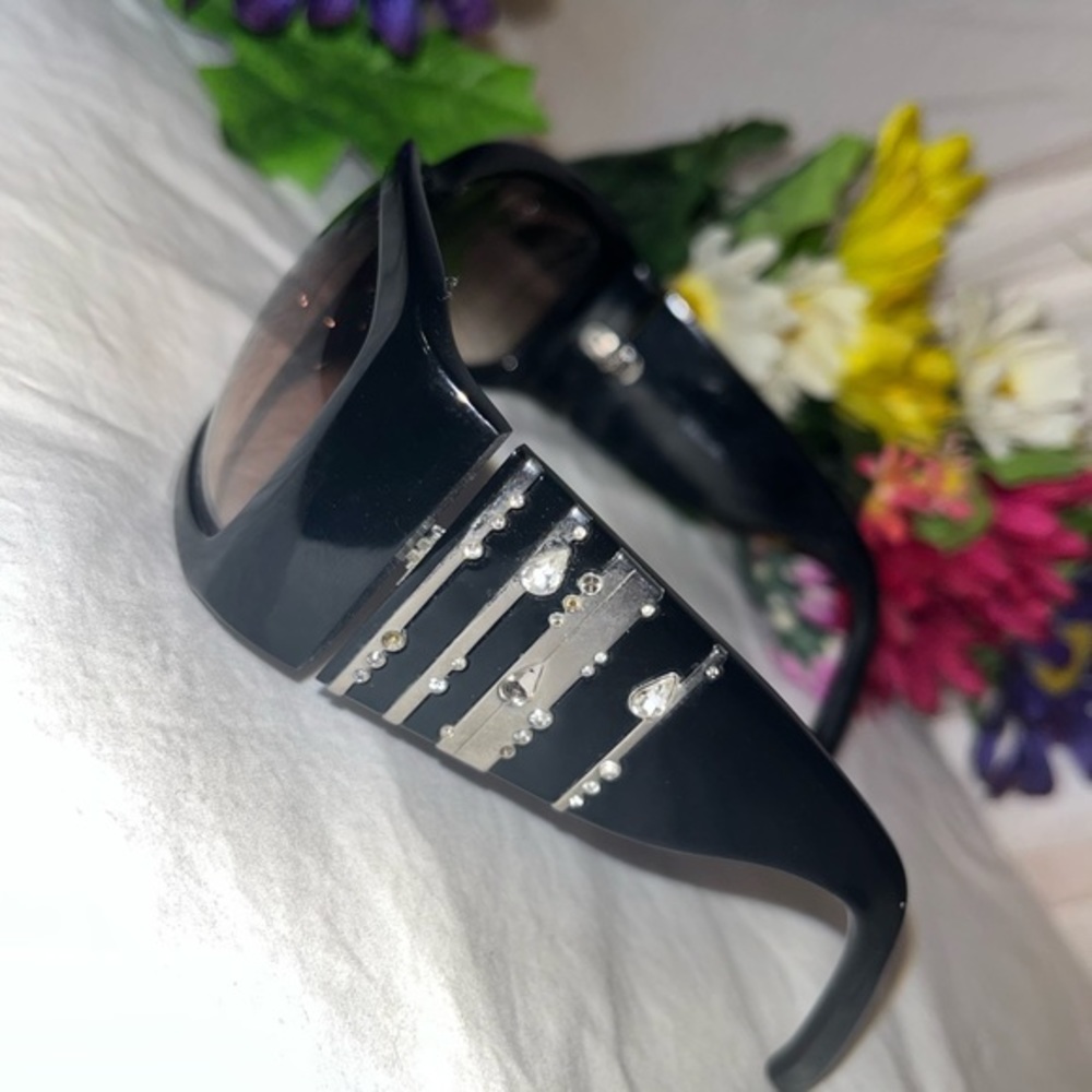 ☀️Christian Dior Sunglasses Black Deluxe Rain Drop Gems☀️ - Picture 12 of 13